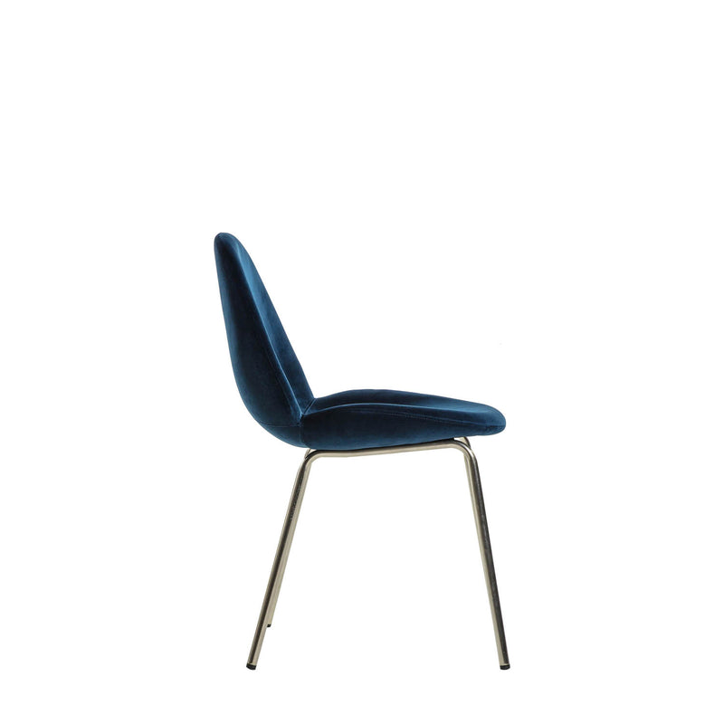 Gallery Interiors Flanagan Chair Petrol Blue Velvet (2pk)