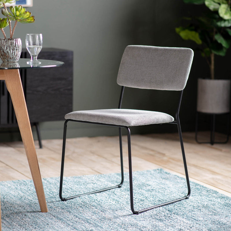 Gallery Interiors Chalkwell Dining Chair Light Grey (2pk)