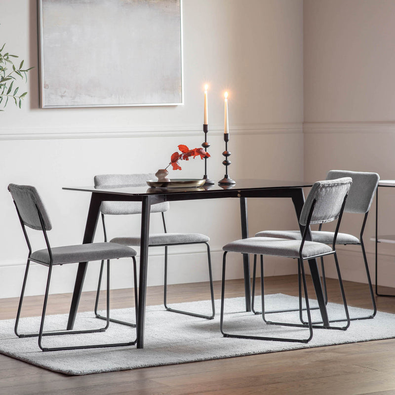 Gallery Interiors Blair Rectangle Dining Table Black