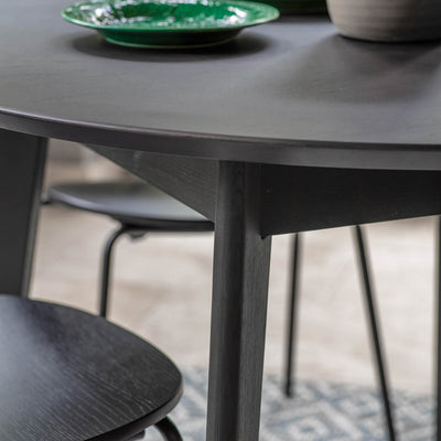 Gallery Interiors Forden Round Dining Table Black