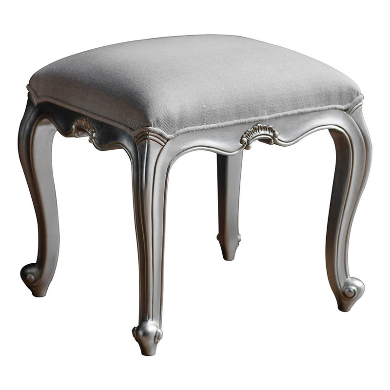 Gallery Interiors Chic Dressing Stool Silver