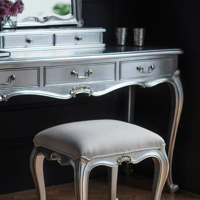 Gallery Interiors Chic Dressing Table Silver