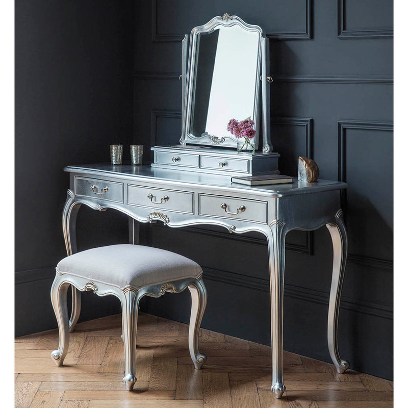 Gallery Interiors Chic Dressing Table Silver