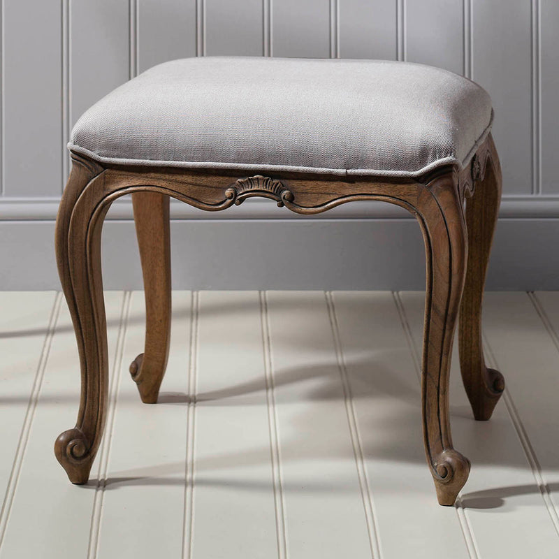 Gallery Interiors Chic Dressing Stool Weathered