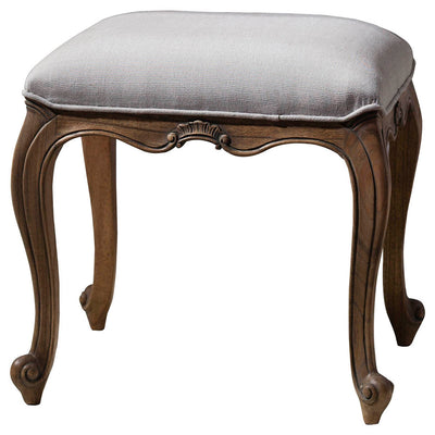 Gallery Interiors Chic Dressing Stool Weathered