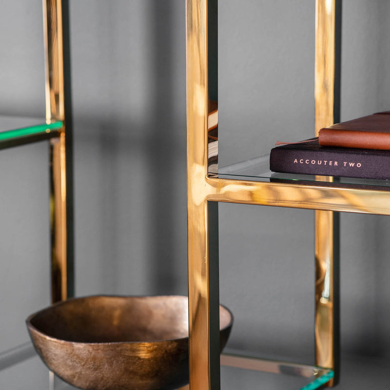 Gallery Interiors Santorini Open Display Unit Gold