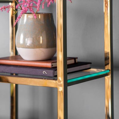 Gallery Interiors Santorini Open Display Unit Gold