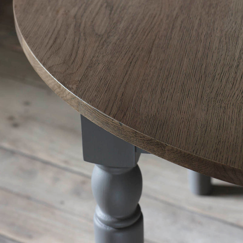 Gallery Interiors Cookham Round Extending Dining Table Grey