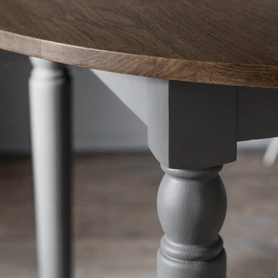 Gallery Interiors Cookham Round Extending Dining Table Grey