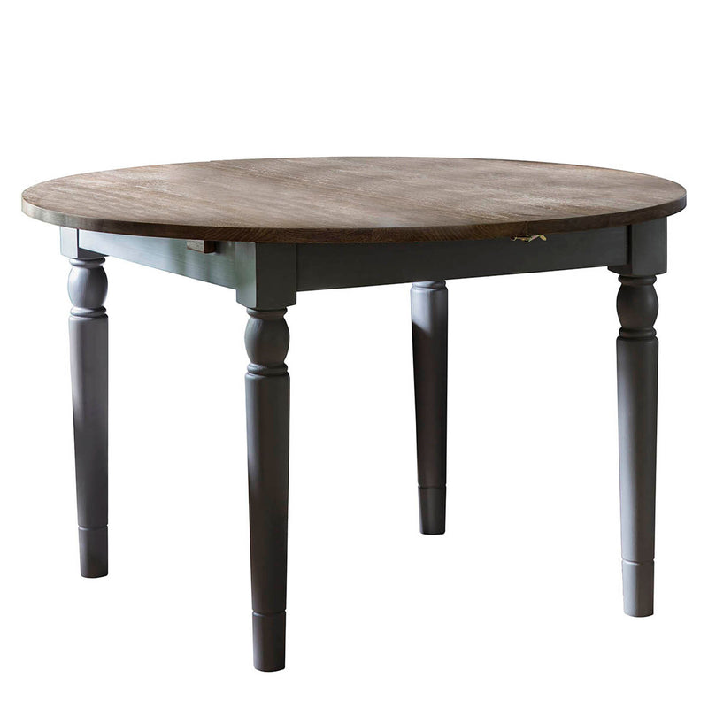 Gallery Interiors Cookham Round Extending Dining Table Grey