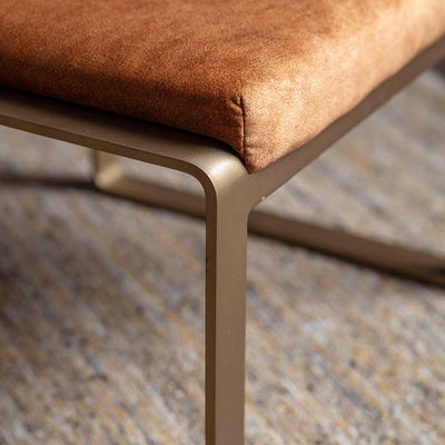 Gallery Interiors Fabien Footstool Ochre