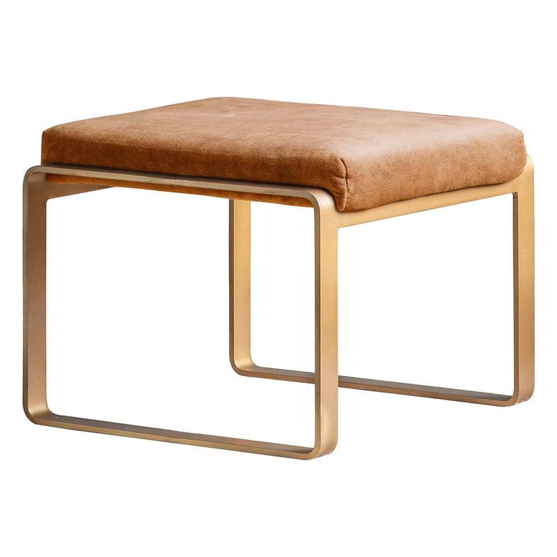 Gallery Interiors Fabien Footstool Ochre