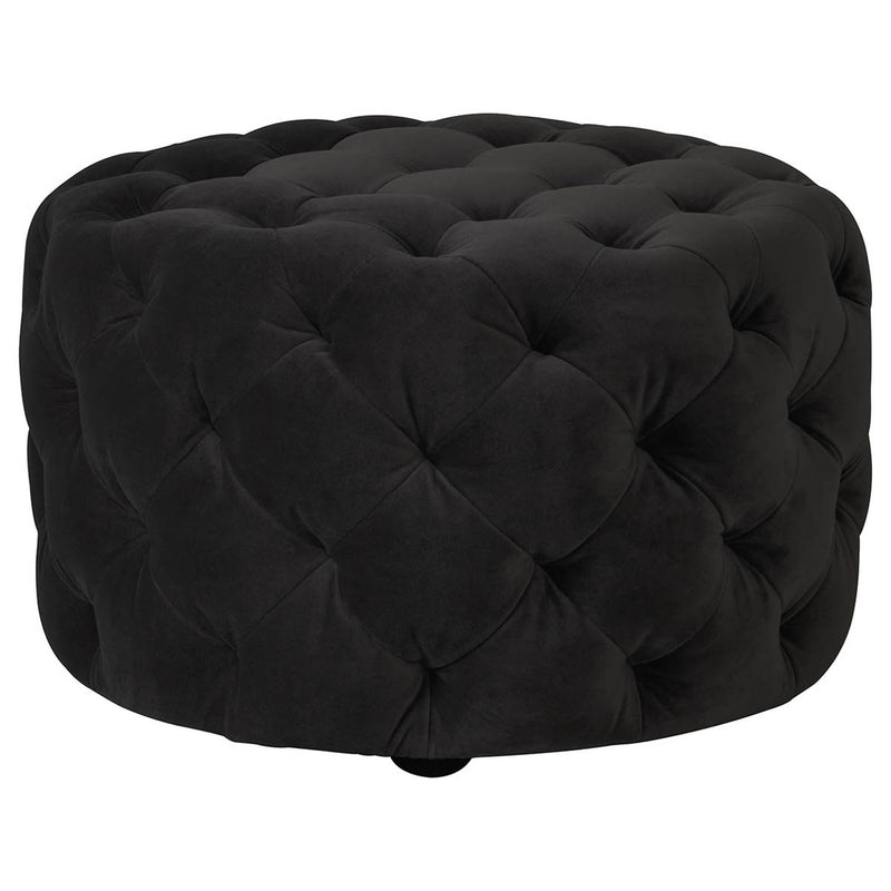 Gallery Interiors Sergio Footstool Jet Velvet