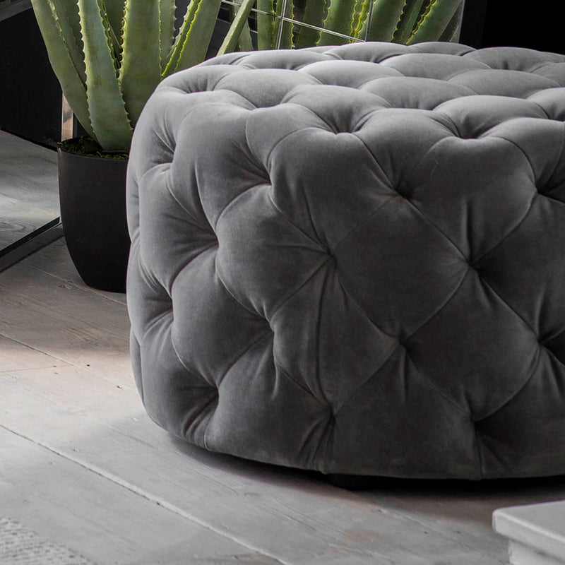Gallery Interiors Sergio Footstool Mirage Velvet