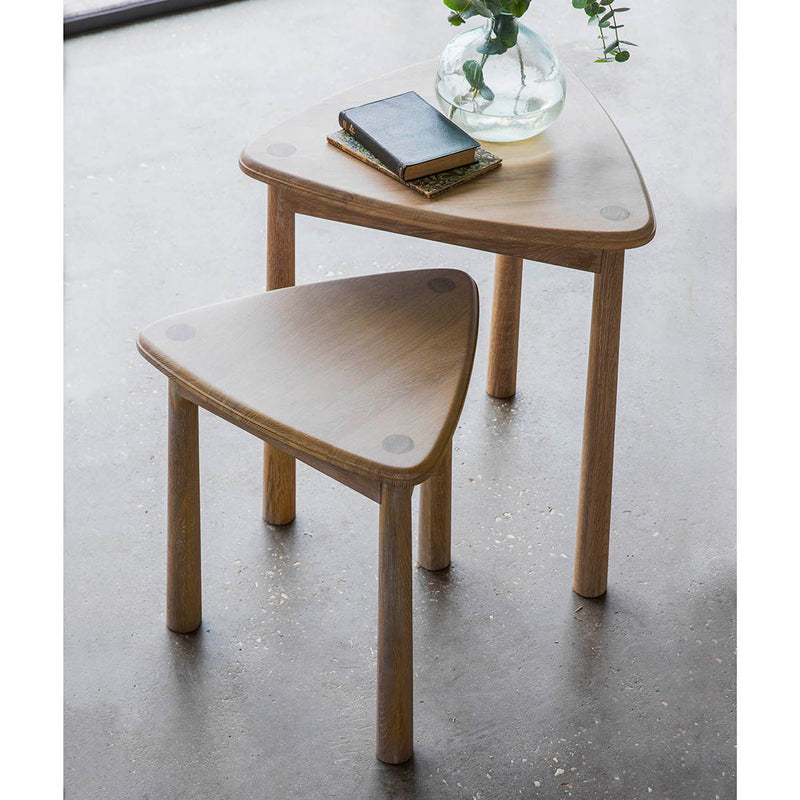 Gallery Interiors Wycombe Nest of 2 Tables Oak