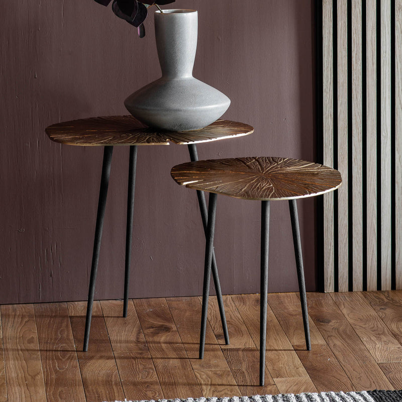 Gallery Interiors Valence Nest of 2 Tables Gold