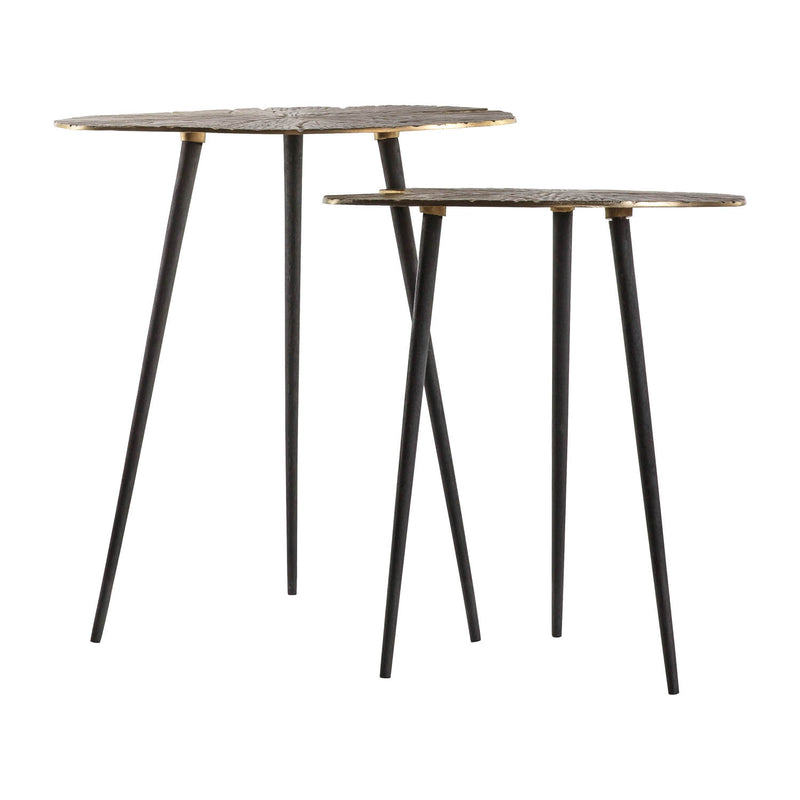 Gallery Interiors Valence Nest of 2 Tables Gold