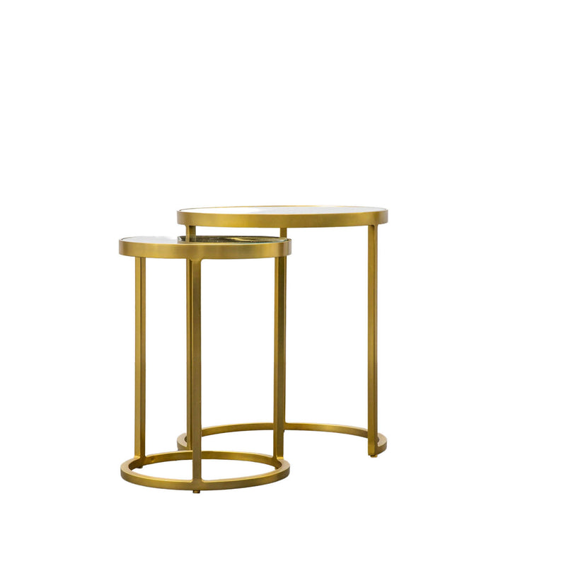 Gallery Interiors Rowe Nest of Two Tables Gold