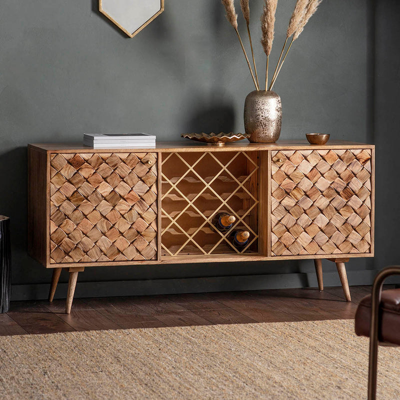 Gallery Interiors Tuscany Wine Sideboard Burnt Wax