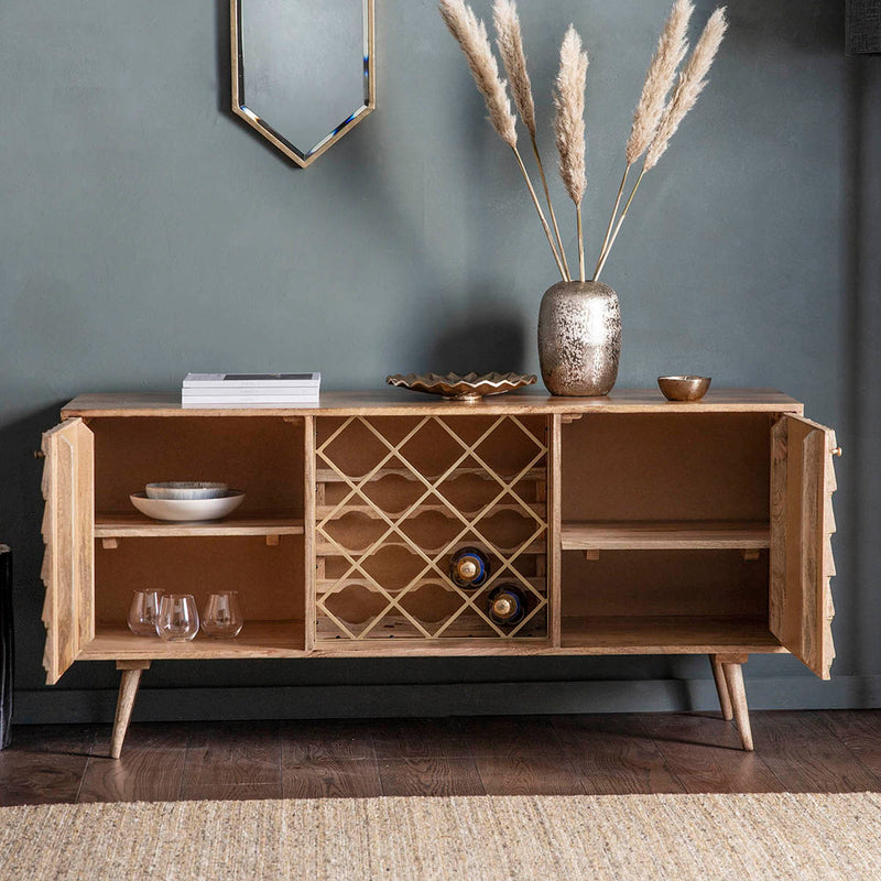 Gallery Interiors Tuscany Wine Sideboard Burnt Wax