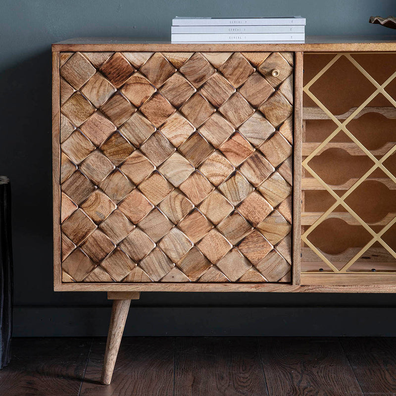 Gallery Interiors Tuscany Wine Sideboard Burnt Wax