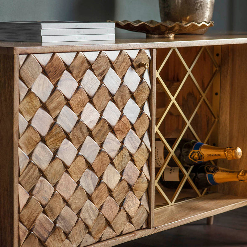 Gallery Interiors Tuscany Wine Sideboard Burnt Wax