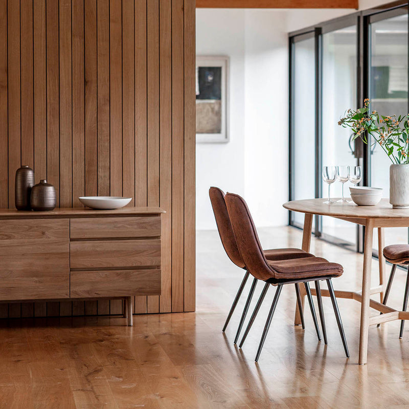 Gallery Interiors Madrid 2 Door 3 Drawer Sideboard Oak