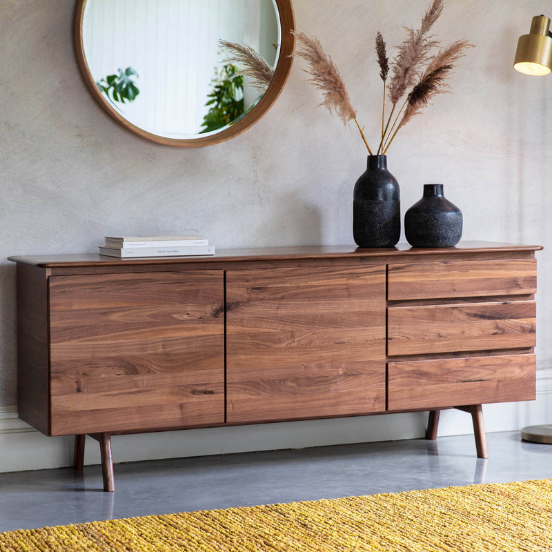 Gallery Interiors Madrid 2 Door 3 Drawer Sideboard Walnut