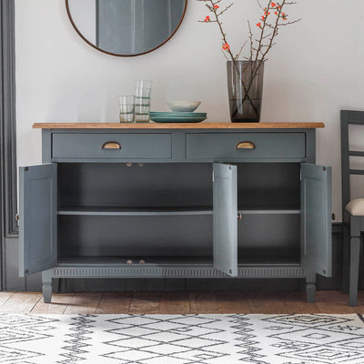 Gallery Interiors Bronte 3 Door 2 Drawer Sideboard Storm