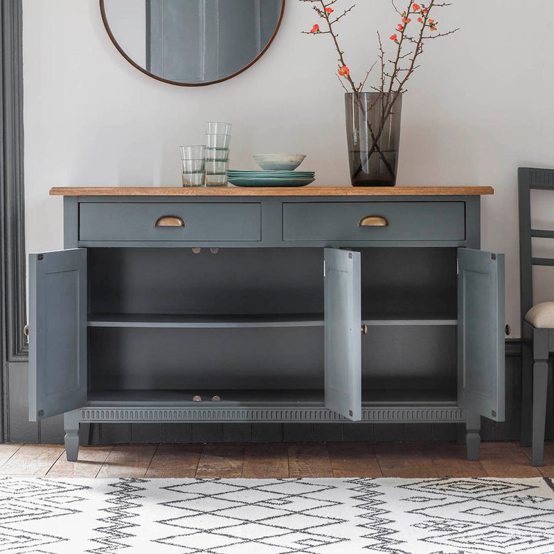 Gallery Interiors Bronte 3 Door 2 Drawer Sideboard Storm