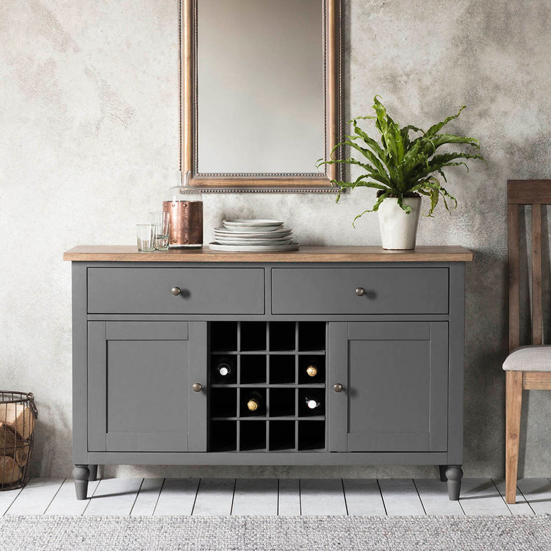 Gallery Interiors Cookham Large Sideboard Grey