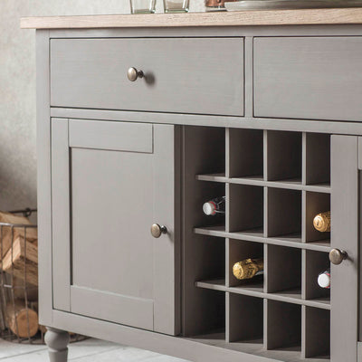 Gallery Interiors Cookham Large Sideboard Grey