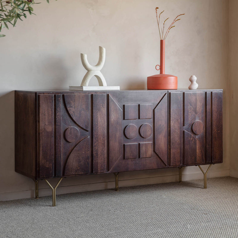 Gallery Interiors Stonecroft 3 Door Sideboard