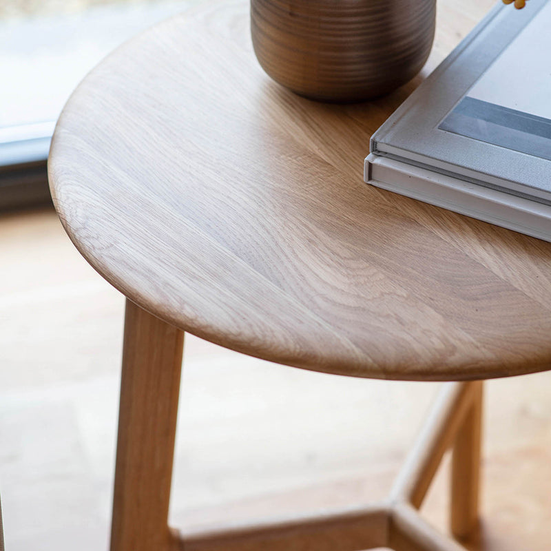 Gallery Interiors Madrid Round Side Table Oak