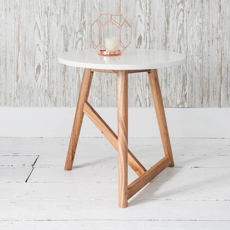 Gallery Interiors Hamar Round Side Table White