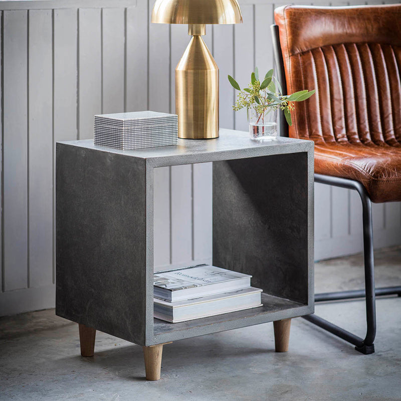 Gallery Interiors Bergen Cube Lamp Table