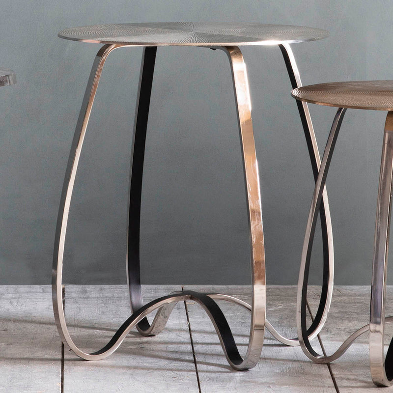 Gallery Interiors Omar Side Table Silver