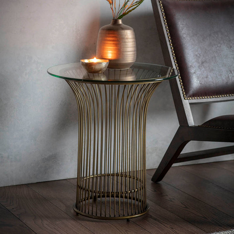 Gallery Interiors Zepplin Side Table Bronze