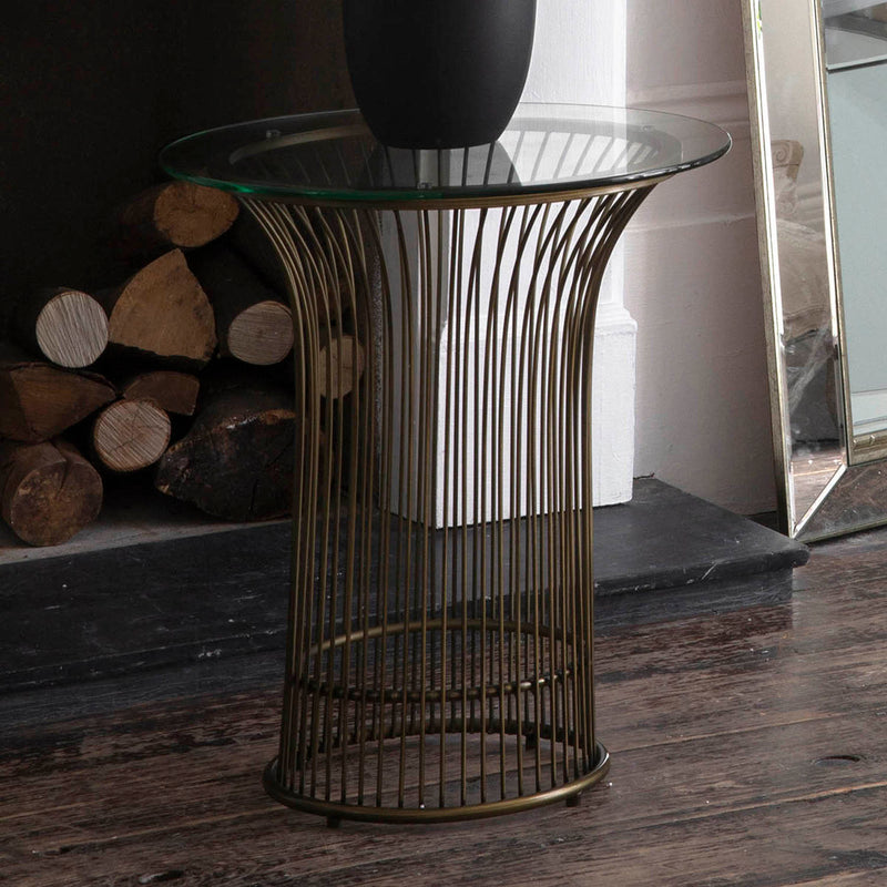 Gallery Interiors Zepplin Side Table Bronze