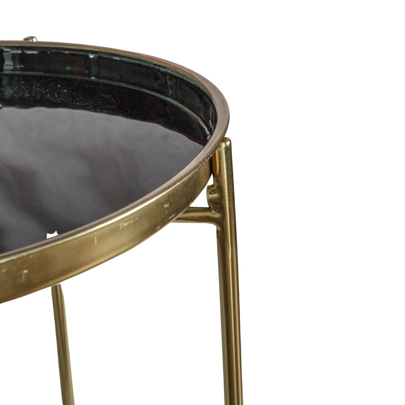 Gallery Interiors Valetta Side Table Gold/Black