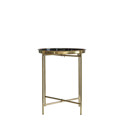 Gallery Interiors Valetta Side Table Gold/Black