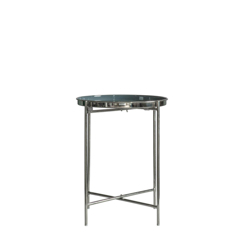 Gallery Interiors Valetta Side Table Silver/Dark Grey