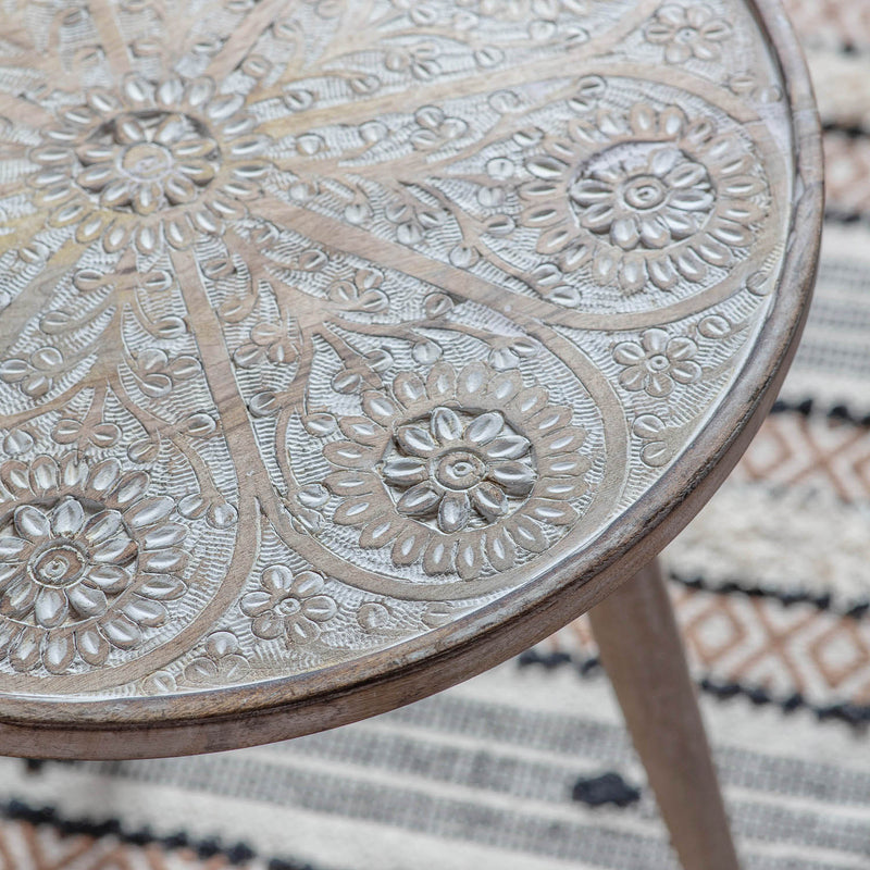 Gallery Interiors Agra Side Table Natural White