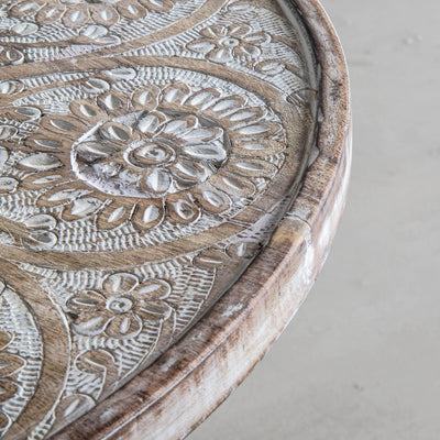 Gallery Interiors Agra Side Table Natural White