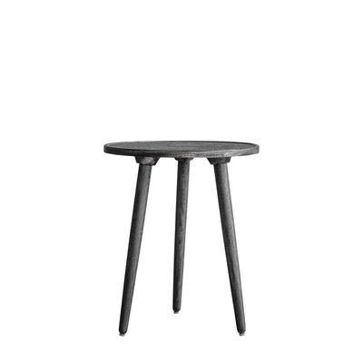 Gallery Interiors Agra Side Table Grey Black