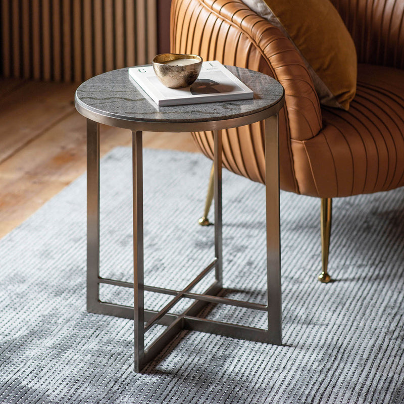 Gallery Interiors Necton Side Table Silver