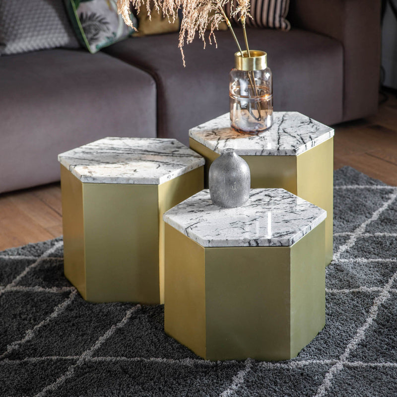 Gallery Interiors Lydden Side Table Gold Large