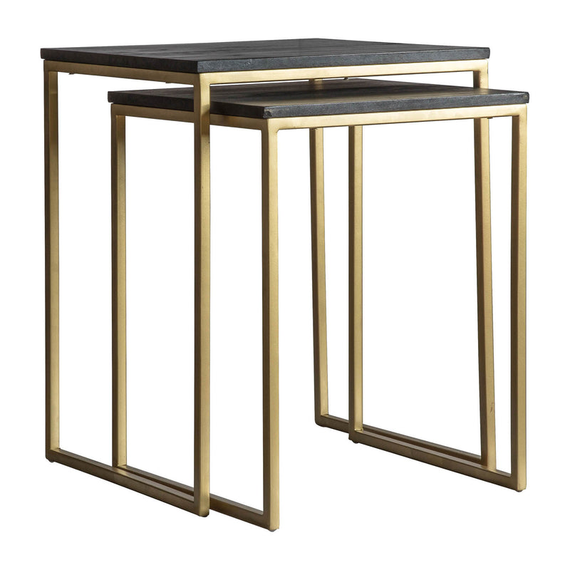 Gallery Interiors Adisham Nest of 2 Tables Black