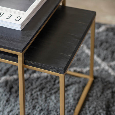 Gallery Interiors Bletchley Coffee Table Nest Black