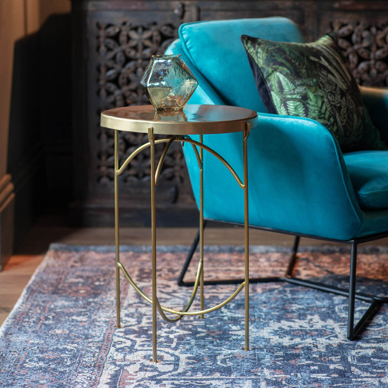 Gallery Interiors Limerick Side Table Brass